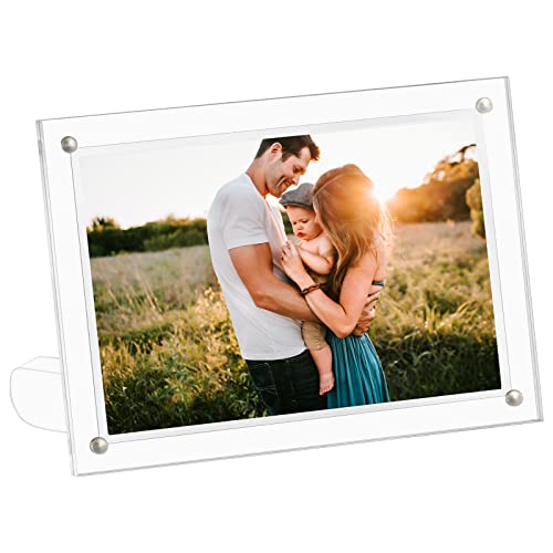 CECOLIC Cadre photo en acrylique transparent 15 x 20 cm, cadres photo magnétiques, présentoir de cartes postales sans cadre pour afficher les photos des amis...