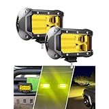 Chelhead 5インチ LED作業灯 72W イエロー 12-24V兼用 バイク/トラック/重機用 (フォグランプ/前照灯/デッキライト/集魚灯兼用) IP67防水防塵 高輝度 2個セット ATV/UTV/SUV対応