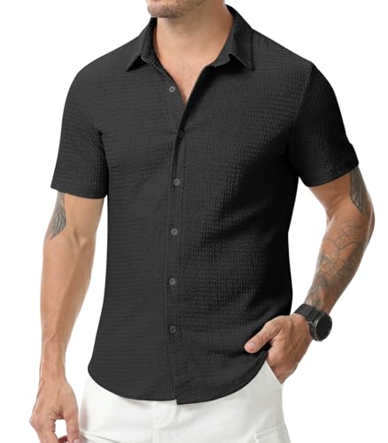 La mejor comparación de Camisas casual para Hombre disponible en línea. 42 YOUTHGO Camisa Casual Hombre Playera de Playa Verano Manga Corta con Botones para Playa Vacaciones Cita