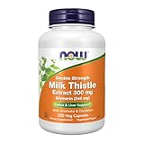 NOW Foods Supplements, Silymarin Milk Thistle Extract 300 mg with Artichoke and Dandelion, Double Strength, Supports Liver Function*, 200 Veg Capsules
