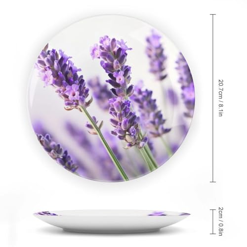 Plato decorativo Bone China con flor lavanda 8 pulg miniatura 2