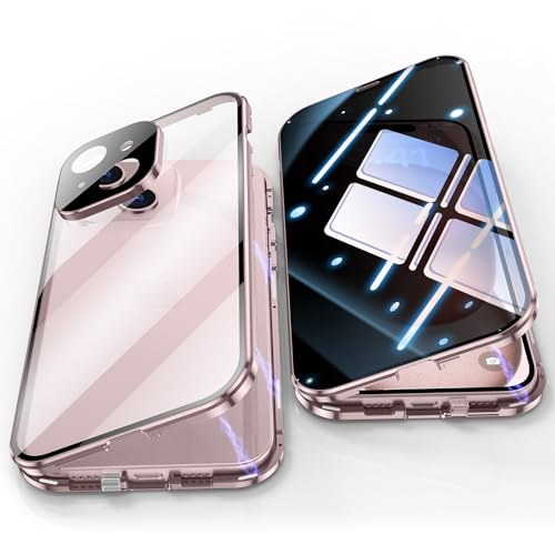 Coque anti-peeping iPhone 15 housse protection 360 degré et étui magnétique violet