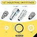 1/2 Inch x 50ft. Hybrid Air Hose with 1/2 in. MNPT Ends and Bend Restrictors, 3PCS 1/2” Air Coupler and Plug Kit, Air Compressor Hose Fittings and Accessories