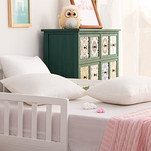 Image of NTBAY 2 Pack Toddler Pillows with Pillowcases, Soft Cotton Down Alternative 13x18 Travel Pillow with Microfiber Zippered Pillowcases for Sleeping in Crib Bed - Machine Washable, Dark Grey