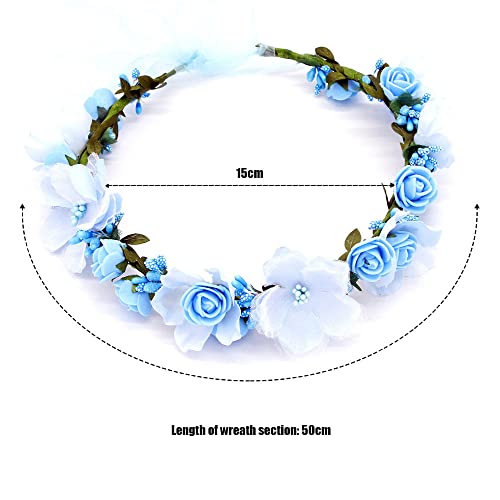 Flower Wreath, Garland Headpiece, Simulation Flower Crown Headband - Image 2