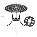 Zstar Wetterfester runder Garten-Bistro-Tisch für Außenbereich – 60 cm Kaffeetisch aus Gusseisen mit 5 cm Schirmloch, robust für Terrasse, Balkon, Veranda – Schwarz 23,6"