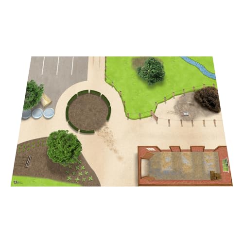 GRAPHIC LOUNGE Spielmatte für Kinder – 150 x 100 cm Spielteppich Kinder – Bauernhof, Ponyhof, Pferdekoppel & Zoo – rutschfest, robust & feucht abwaschbar – Geschenkidee ab 3 Jahren (Bauernhof)