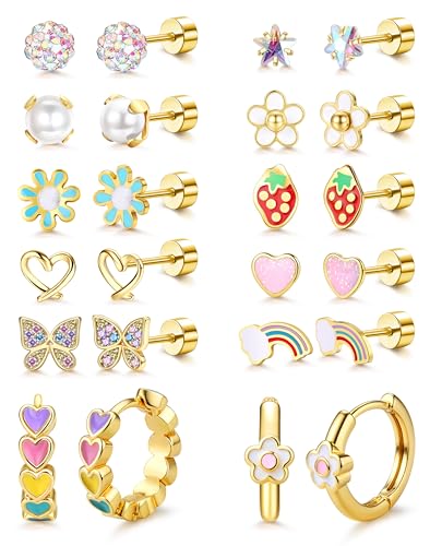 MILACOLATO - MILACOLATO 14K Gold Plated Hypoallergenic Earrings for Girls Women (6% Off Amazon Deal)