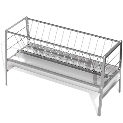 92 Gallon Goat Hay Feeder, Alloy Steel Hay Feeder with Durable Frame for Lamb Goat Sheep Horse, Detachable and Deeper Feeding Tray, Hay Rack Ease of Assembly in Farm Outdoor