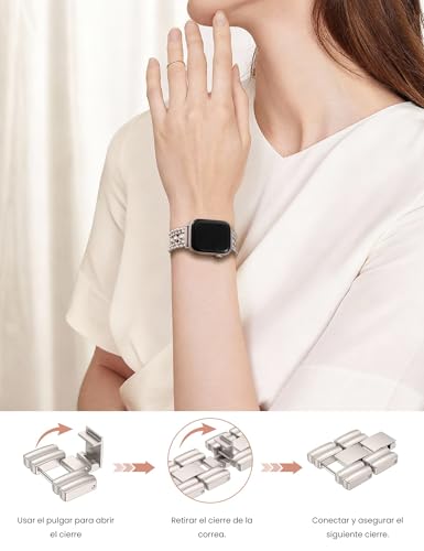 Bracelet Apple Watch en Perles + Bracelet Apple Watch avec Strass – vue 5