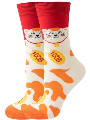 Ao Yee ZGL Fun Socks for Women, Rainbow Design,Stocking Stuffers, Size 6-12