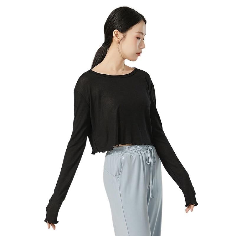 Chaqueta de Danza Ballet Top de Baile, Chaqueta Envolvente de Ballet, Top Corto for Adultos, Abrigo, Camisa de Baile de Manga Larga for Mujer, Tops