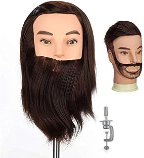 Mannequin Head, Neverland Beauty 100% Synthetic Fiber Hair Male Hairdressing Head with Beard(12 inch)
