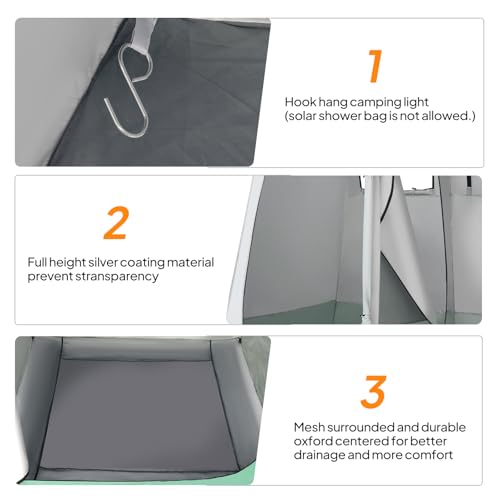 VINGLI tienda de ducha instantánea para 2 personas, 7.5 pies, con bolsa de transporte, privacidad para cambiarse, ideal para camping y uso portátil miniatura 2