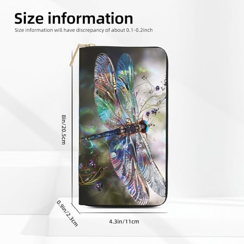 Modern Dragonfly Printed Long Wallet for Women Men Cute Coin Purse with Card Holder4