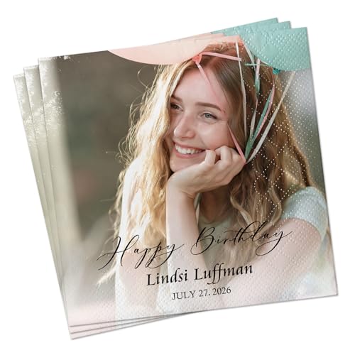 3-Ply Personalized Custom Napkins, 50 Count Custom Wedding Napkins for