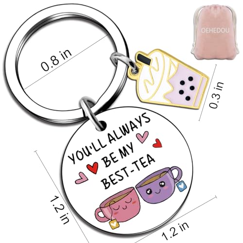 Image of OEHEDOU Bestie Gifts for Women Best Friends Gifts Friendship Gifts for Women Friends Cute Gifts For Bestie Best Friends Birthday Gifts Funny Bestie Keychain Gifts For Friends Women Bestie, Silver,,