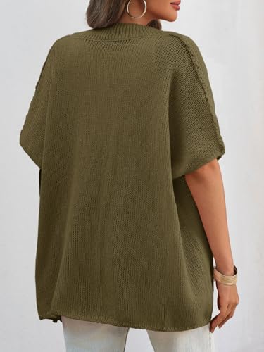 Image of Saodimallsu Womens Short Sleeve Cardigan Sweaters Button Down Lightweight Knit Cardigans