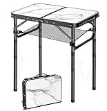 Folding TV Trays Foldable Dinner Tray Table Adjustable Height Food Snack Eating Couch Side Table Sturdy Aluminum Portable Sofa Tray End Table for Outdoor Indoor Camp Pinic Bed Couch Living Room Marble