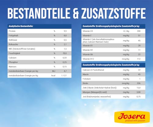 JOSERA Meat Lovers Menu Duck with Pumpkin (6 x 800 g) | Adult | Premium Nassfutter für ausgewachsene Hunde | Ente mit Kürbis - mit viel Fleisch (65%) | weizenfrei | Hundefutter nass | 6er Pack