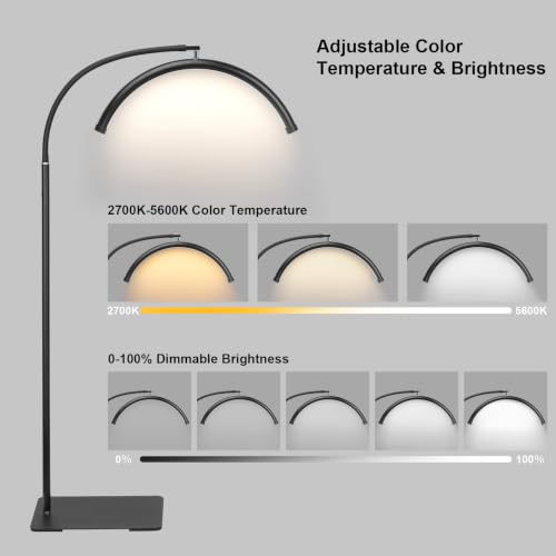 Image of Half Moon LED Floor Light - Professional Shadow-Free Lamp for Lash Techs, Estheticians & Tattoo Artists | Remote Control & Dimmable for Eyelash Extensions, Nail Art, Home & Office
