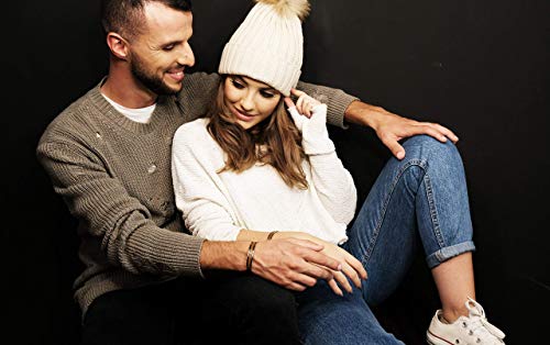 Begenuine_Store Personalized Matching Bracelets For Couples - Stainless Steel Coordinate Long Distance Relationship Bracelets For Boyfriend And Girlfriend -Anniversary-Valentines-His And Hers Gifts #TOP4