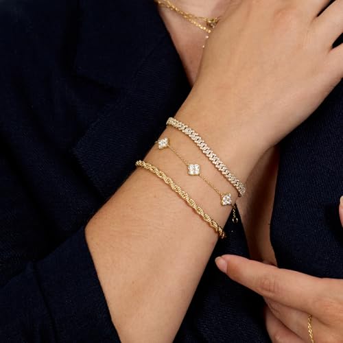 Electric Picks Harper Rope Bracelet for Women - 18k Gold Rope Bracelet with 4mm Thickness, Timeless Design, Stackable and Stylish, Elegant Gold Jewelry for Women, Ideal for Everyday Wear4