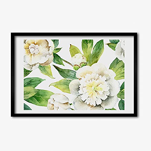 Peinture 60x40 cm pivoines Tulup pour masquer un mur vide
