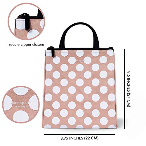Kate-Spade-New-York-Portable-Soft-Cooler-Lunch-Bag-with-Silver-Insulated-Interior-Lining-and-Storage-Pocket-Jumbo-Dot