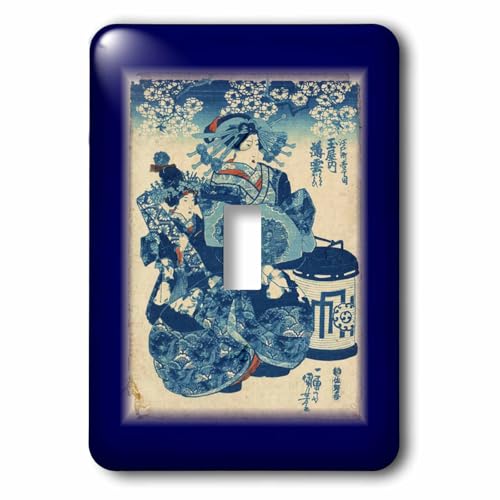 Interrupteur à bascule simple bleu marine 3dRose lsp_80217_1 commande électrique murale - 2