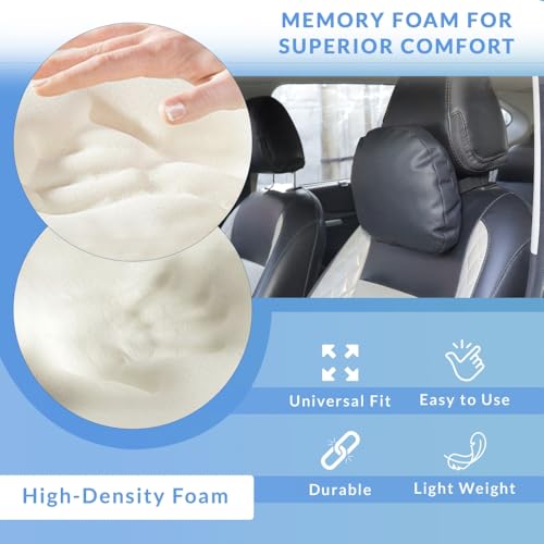 Image of Neodrif 'CloudFlex' Car Back Seat Neck Rest Cushion - Ergonomic Neck Support with Premium Fiber Fill, Pain Relief for Neck and Shoulder (Color-Black)