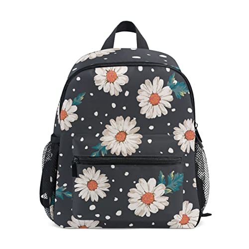 Sac à dos enfant imprimé marguerites - Petit cartable mixte préscolaire à sangle de poitrine
