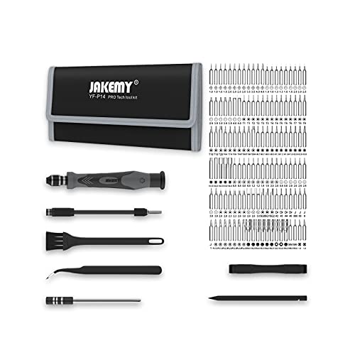 JAKEMY Screwdriver Kits, 141 in 1 Screwdriver Repair Toolkit Laptop Tool Kit, Precision Screwdriver Set Compatible with Computer, Smartphone, Macbook, Tablet, Watch, Eyeglasses, Game Console