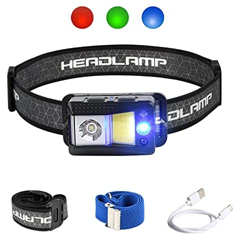 Cesunlight LED Headlamp Flashlight -Running, Camping, and Outdoor Headlight Headlamps - Head Lamp with Flash Red Safety Light for Adults and Kids Cover