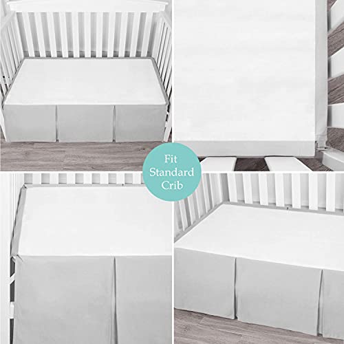 Crib Bed Skirt Pleated, 800 Thread Count 100% Egyptian Cotton, Nursery Crib Toddler (28" X 52" X 14") Bedding Skirts For Baby Boys Or Girls, 14" Drop, Sage Solid #TOP4