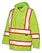 Rain Jacket with Hood, Hi-Vis Yllw/Gr, 2XL