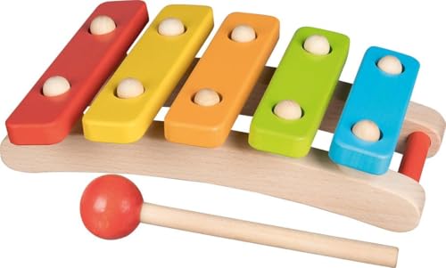 Xylophone Goki avec 5 tons en bois pour initiation musicale enfant