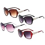 woojfcang 4 lentes de sol polarizados de gran tamaño para mujeres y niñas, lentes de sol grandes clásicos de moda para mujer con protección UV400, marco grande brillante, apto para deportes,