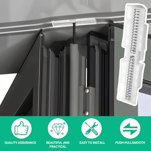 2 Pcs Bifold Door Springs Folding Closet Door Spring Pin for Doors Abs Rail White Hardware Top Mount Protect Doors Track Springs for Sliding Closet Bi Fold Sliding Guides miniatura 5
