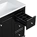 THEMEPT Stylish and Spacious 36-Inch Black Bathroom Vanity Cabinet, Wood Frame with Metal Handles, Storage for Toiletries and Grooming Tools