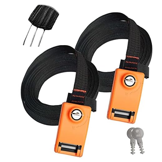 Lovinouse Upgraded 2 Pack Lockable Tie Down Strap, with 3 Stainless Steel Cables, for Lashing Locking Bike, Surfboard, Kayak, 10 Feet Each