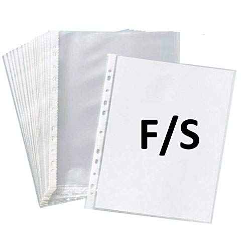 True-Ally 50 Pcs Transparent Document Sleeves, Leaf Sheet Clear Certificates/Waterproof Sheet Protectors 11 Holes Punched Ring Files Folder (FS Size) (50 Sheets – 200 Micron) True-Ally 50 Pcs Transparent Document Sleeves, Leaf Sheet Clear Certificates/Waterproof Sheet Protectors 11 Holes Punched Ring Files Folder (FS Size) (50 Sheets – 200 Micron)