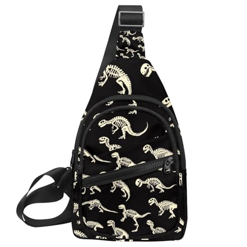 Sac banane squelette dinosaure réglable pour course à pied et sport
