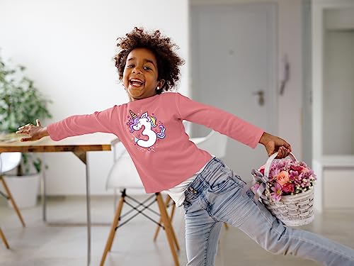 Image of Unicorn 3rd Birthday Shirts for Toddler Girls Outfit 3 Year Old Third Three Shirt