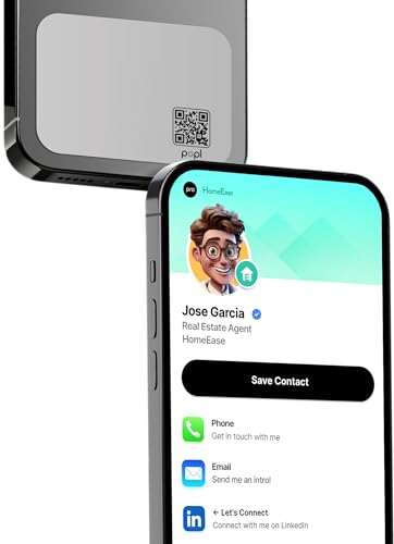 Popl Smart Phone Card - Sleek Modern Digital Business Card for Back of The Phone - Tap to Share NFC...