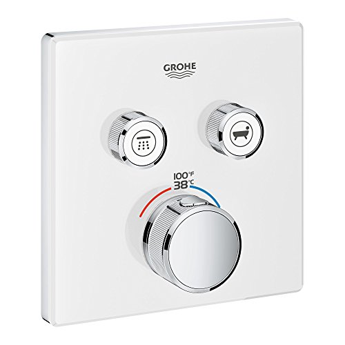 Grohe 29164LS0 Grohtherm Smart Dual Function Thermostatic Trim With Control Module, Moon White