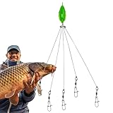 Equipo de Aparejo para lubina Striper, Kit de Aparejo para Pesca de lubina, Cebo Falso de 5 Brazos, Señuelo Realista de Las Plataformas de Pesca del Paraguas del de 3D para la Pesca, señuelo del Cebo