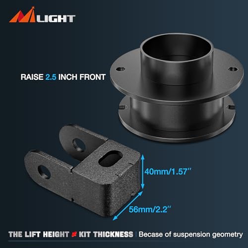Image of Nilight 2.5 inch Front Leveling Lift Kit for 2014 2015 2016 2017 2018 2019 2020 2021 2022 2023 ram 2500 4WD 2013-2022 ram 3500 4WD Spring Spacers and Shock Extenders Lift Kits