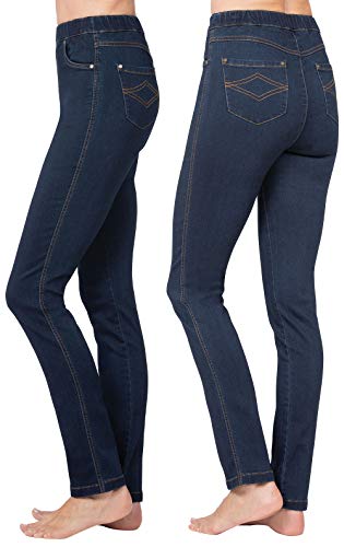 PajamaJeans Women Jeans Stretchy - Womens Jeans High Waisted, Indigo, XS2