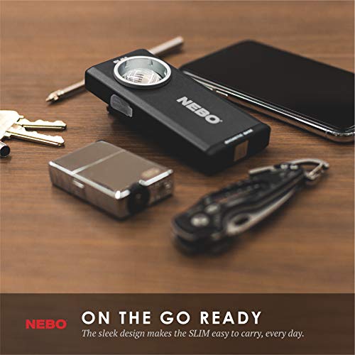 Nebo Slim Work Light, Usb Rechargeable Bright Pocket Light With Clip, Hook And Magnetic Base For Hands-Free Lighting Portable Cob Led Dimmable Work Light Flashlight 500 Lumens -Black #TOP5